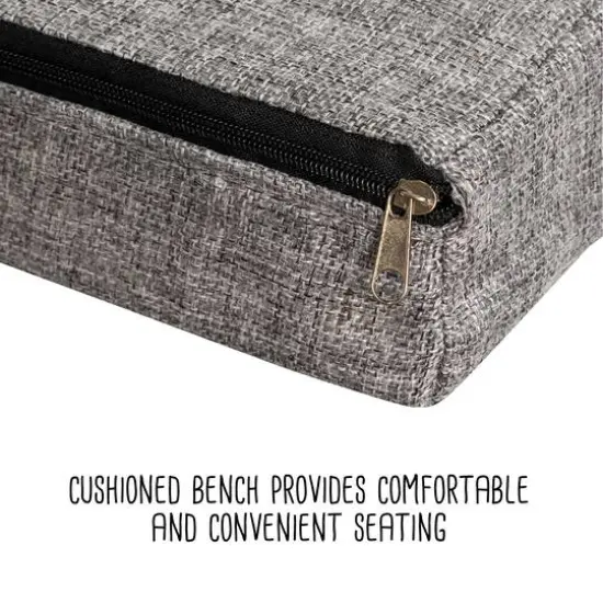 Honey Can Do Farmhouse Gray Entryway Bench with Storage Shelves {4}