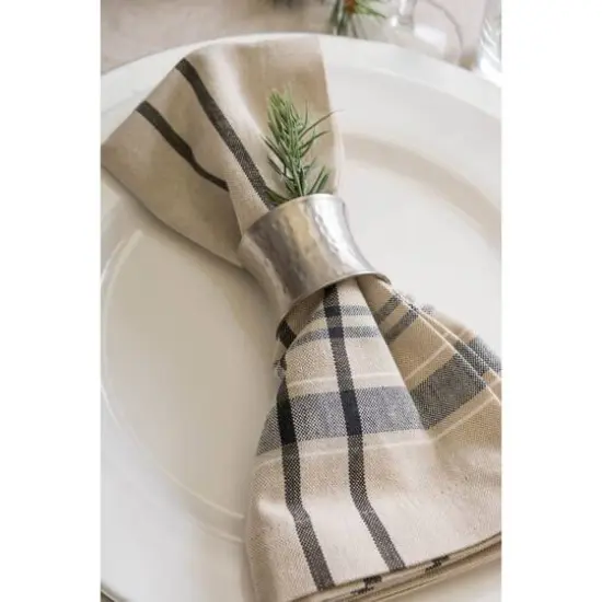 DII&reg; French Stripe Cloth Dinner Napkins, 6ct. Black/Cream {10}