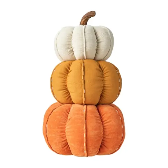 Glitzhome&reg; 13" Fall Stacked Fabric Pumpkin {7}