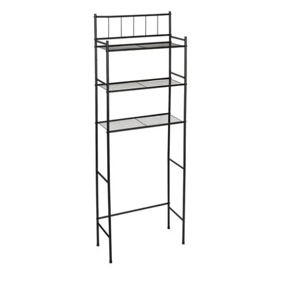 Honey Can Do Black Over-The-Toilet Space Saver Shelving Unit {1}