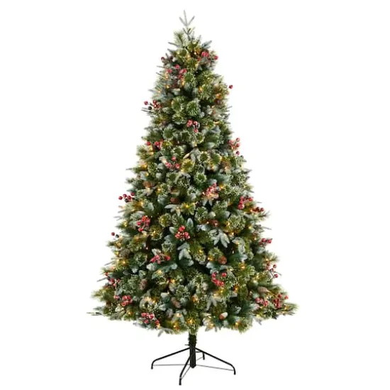 7.5ft. Pre-Lit Snow Tipped Aspen Spruce Artificial Christmas Tree, White LED Lights {1}