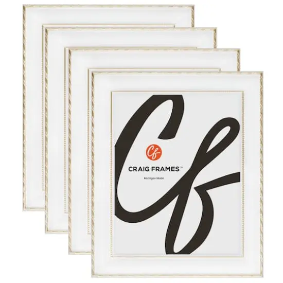 4 Pack Craig Frames Victoria White & Gold Picture Frame {1}
