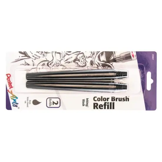 Pentel Arts&reg; Color Brush&trade; Black Refill Ink Cartridges, 2ct. {3}