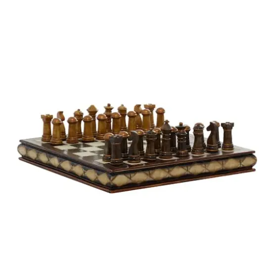 Dark Brown Traditional Chess Game Set {3}