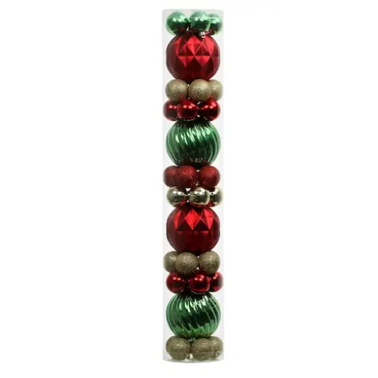 44 Pack 1.8" & 4.7" Red, Green & Gold Mixed Finish Shatterproof Ball Ornaments by Ashland&reg; {3}