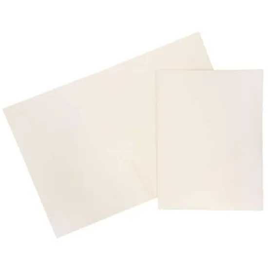JAM Paper 2-Pocket Textured Linen Business Folders, 6ct. Ivory {1}