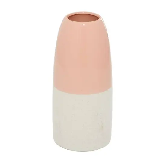 Pink Ceramic Modern Vase, 11" x 5" x 5" {3}