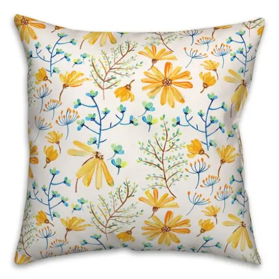 Flowers & Foliage Throw Pillow White {1}
