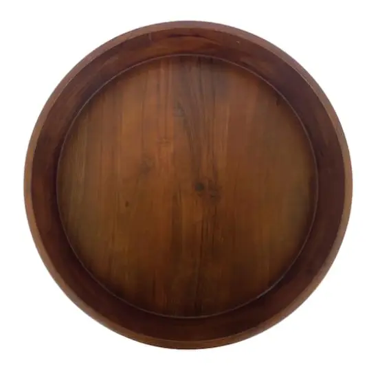 Hello Honey® 16.25" Walnut Brown Round Acacia Wood Serving Bowl with Lid {9}
