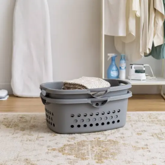 IRIS&reg; 53qt. Gray Hip Hamper Laundry Baskets, 2ct. {3}