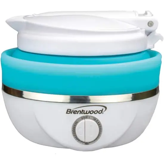Brentwood Blue 0.85qt. Dual-Voltage Collapsible Travel Kettle {3}