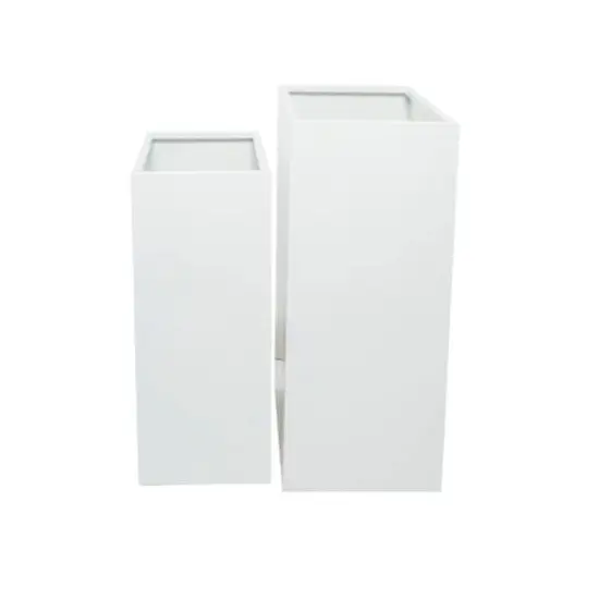 Modern Square Planter Set White {6}