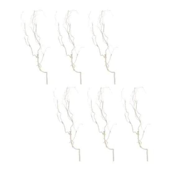 32" Glittered Twig Branches, 6ct. White {1}