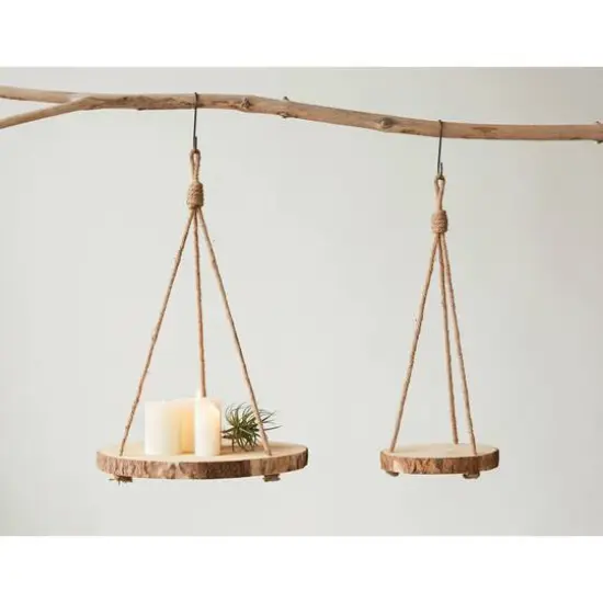 Hello Honey&reg; 16" Round Paulownia Hanging Wood Slice {3}