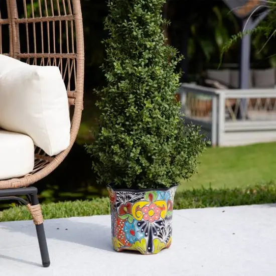 10" Handmade Mexican Talavera Ceramic Planter {8}