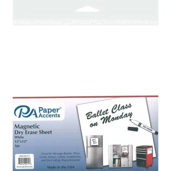 PA Vinyl White Magnetic Dry Erase Vinyl, 12" x 12" {1}