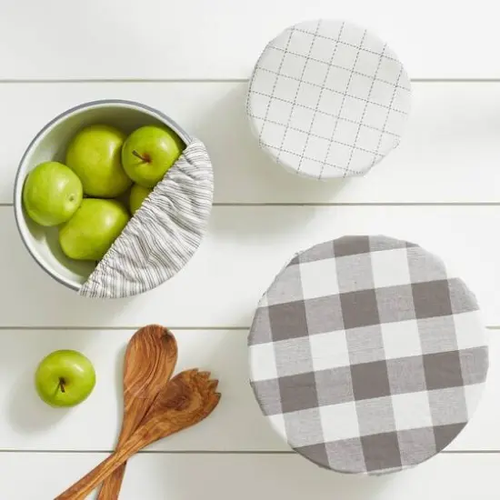 DII&reg; Assorted Gray Farmhouse Woven Dish Cover Set {6}