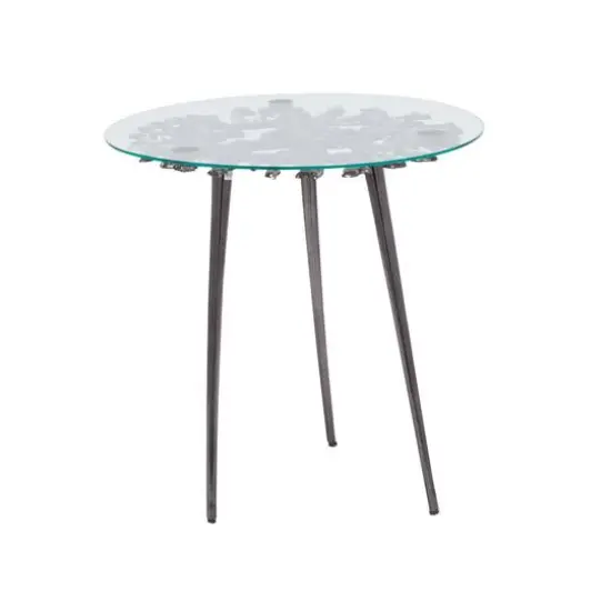 Black Aluminum Modern Accent Table, 22" x 22" x 22" {1}