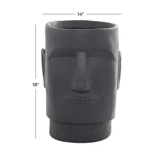 Grey Contemporary Planter, 13" x 14" x 18" {19}