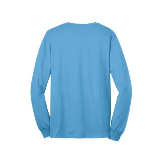 Port & Company&reg; Long Sleeve Adult T-Shirt Aquatic Blue {4}