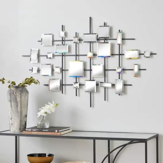 Clear Glam Abstract Metal Mirror Wall D&eacute;cor {10}