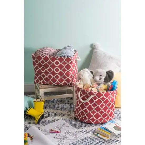 DII&reg; Medium Rectangle Polyester Lattice Bin Rust {6}