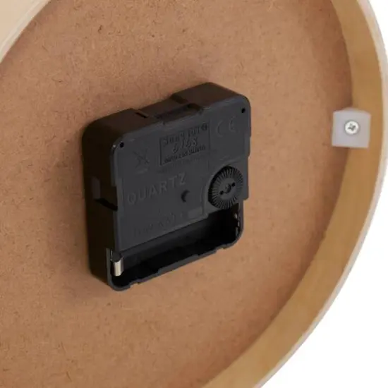 7" Light Brown Wood Woven Chevron Patterned Clock with Silver Legs {7}