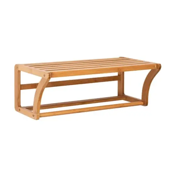 Organize It All Bamboo Wall Mounted Shelf with Towel Bar  {6}
