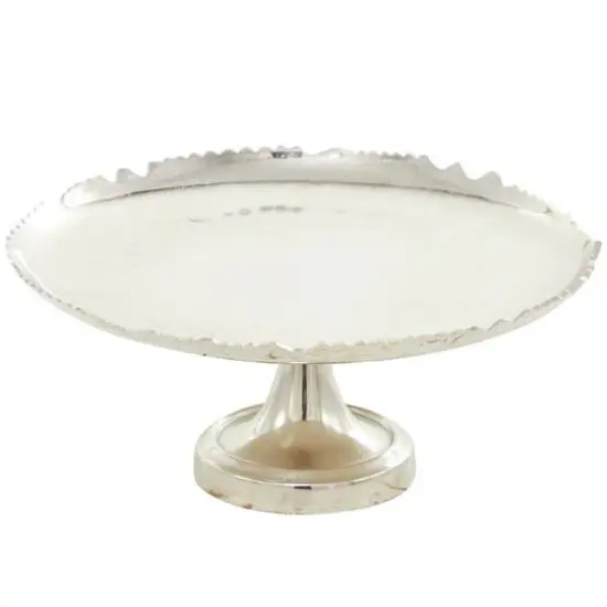 CosmoLiving by Cosmopolitan 13" Silver Aluminum Cake Stand {1}