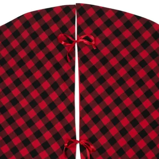 DII&reg; Red & Black Buffalo Check Holiday Tree Skirt  {7}