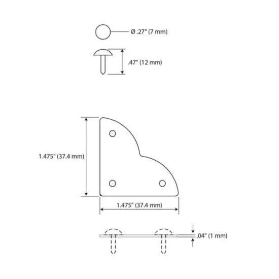 Dritz&reg; Home Small Brass Smooth Quatrefoil Corners, 3 Pack {8}