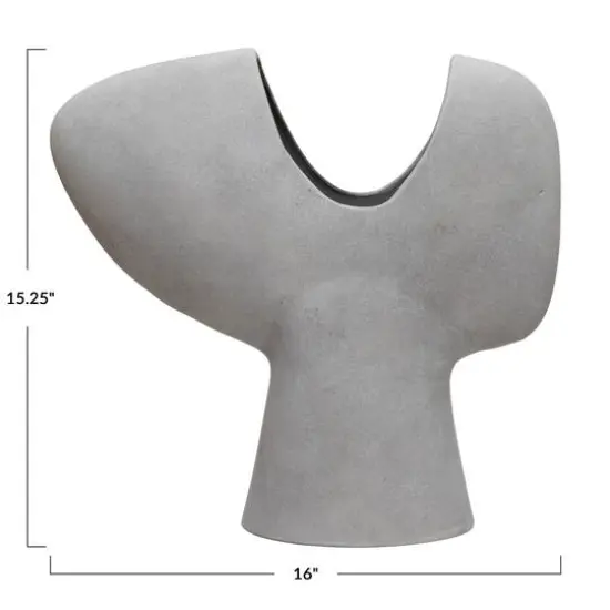 Hello Honey® 16" Modern Terra Cotta Abstract Vase Distressed Gray {10}