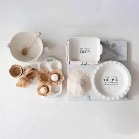 Hello Honey&reg; 12.5" White For Goodness Bakes Stoneware Batter Bowl {7}