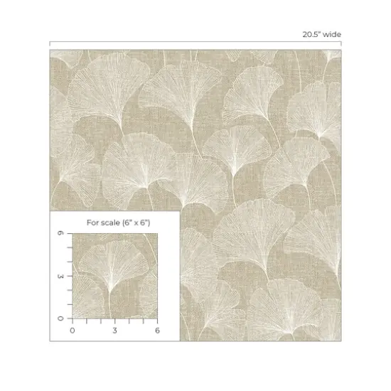 Surface Style Ginkgo Peel & Stick Wallpaper Linen {5}