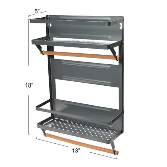 Household Essentials Metal Organizer with Paper Towel Holder Gray {5}