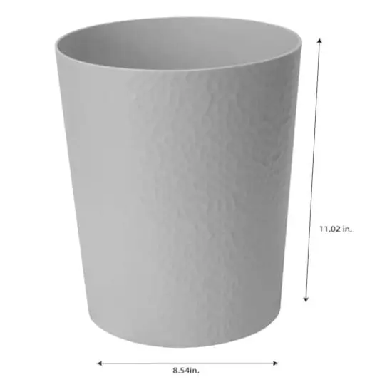 Bath Bliss Pewter Hammered Texture Trash Can {4}