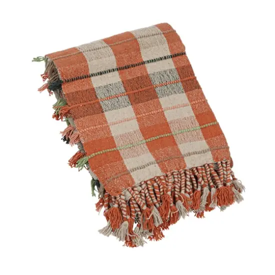 Hello Honey&reg; Warm Tone Plaid Cotton Blend Throw Blanket {1}