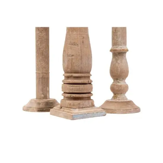 Hello Honey&reg; Ivory Wood Candle Holders Set {3}