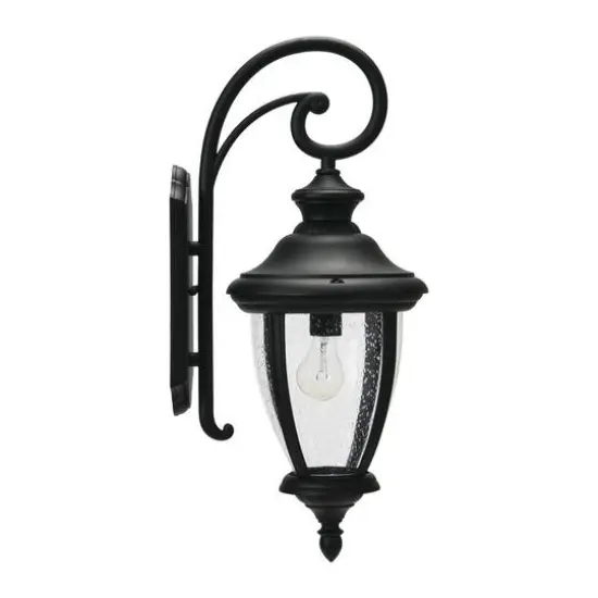 Hello Honey&reg; Robert Stevenson Lighting Prestwick Matte Black Metal & Glass Outdoor Light {9}