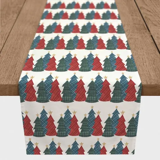 72'' Christmas Tree Trio Cotton Twill Runner {1}