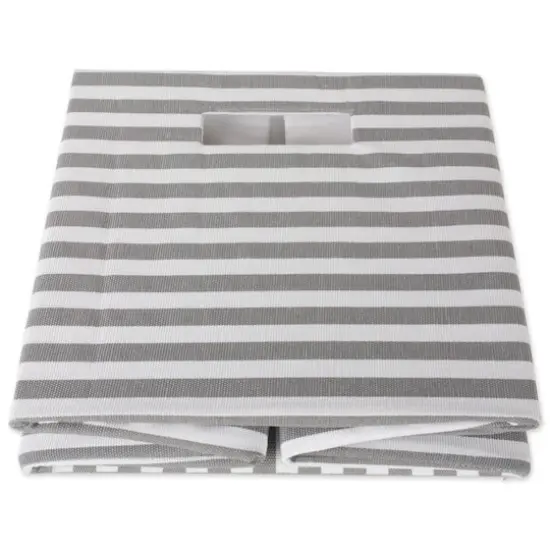 DII&reg; 13" Gray Pinstripe Storage Cube {9}