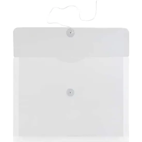 JAM Paper Booklet Plastic Envelopes with Button and String Closure, 108ct. Clear {5}