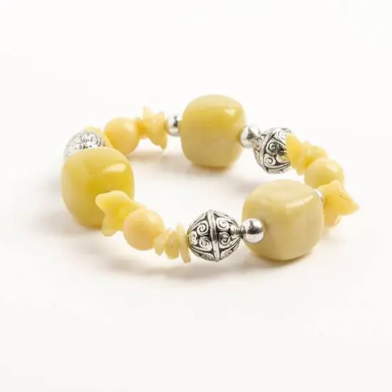 John Bead New Jade No.94 Natural Stone Stretch Bracelet {4}