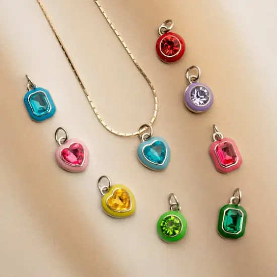 Crystal Lane DIY Silver Enamel Rhinestone Charms, 9ct. {4}