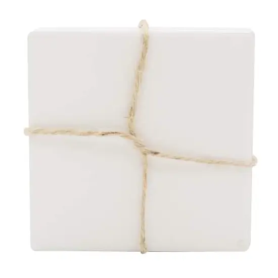 White Ceramic Coasters by Make Market&reg;, 4ct. {6}