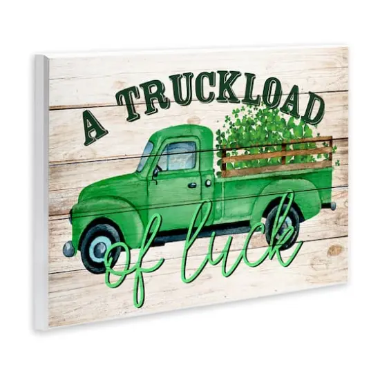 Stupell Industries Truckload Of Luck St Patrick's Day Farmhouse Wall Plaque Art {4}