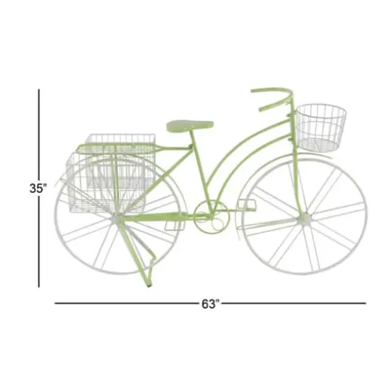 63" Green Tin Vintage Plant Stand {7}