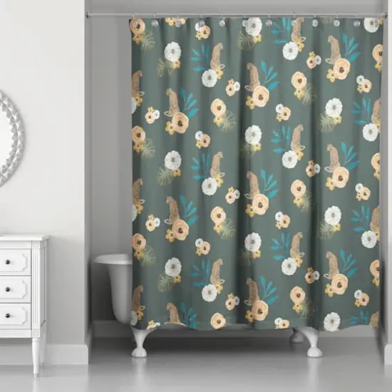 Tropical Jag Shower Curtain Green {3}