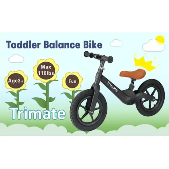 Trimate Black 2 Wheel Balance Bike {5}