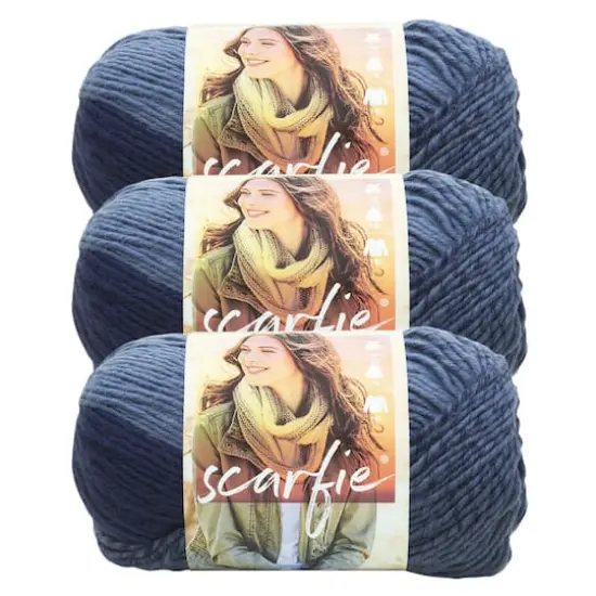 3 Pack Lion Brand&reg; Scarfie&reg; Yarn Denim/Navy {1}
